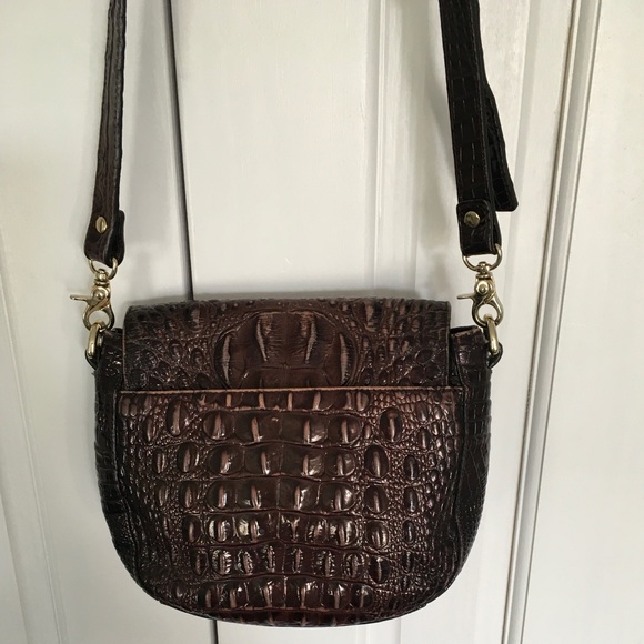 Brahmin Pecan Melbourne croc-embossed leather Cross Body Bag,Brown - Picture 8 of 15